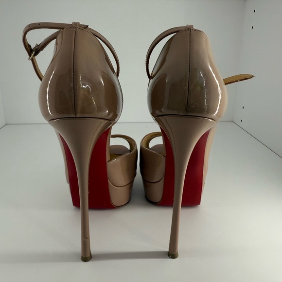 Christian Louboutin Nude Patent Leather Platform Heels - Picture 2 of 2